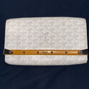 Goyard White and Yellow Leather Accessory